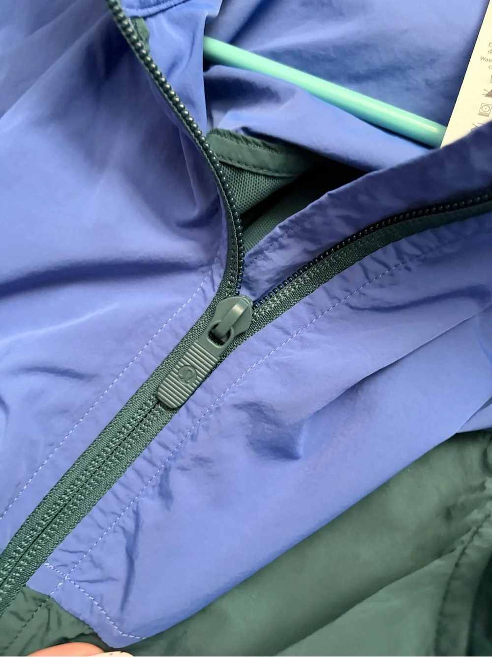Lululemon Evergreen Full Zip Long Jacket Size 6 Green Jasper Wild Indigo Coat - Picture 10 of 10